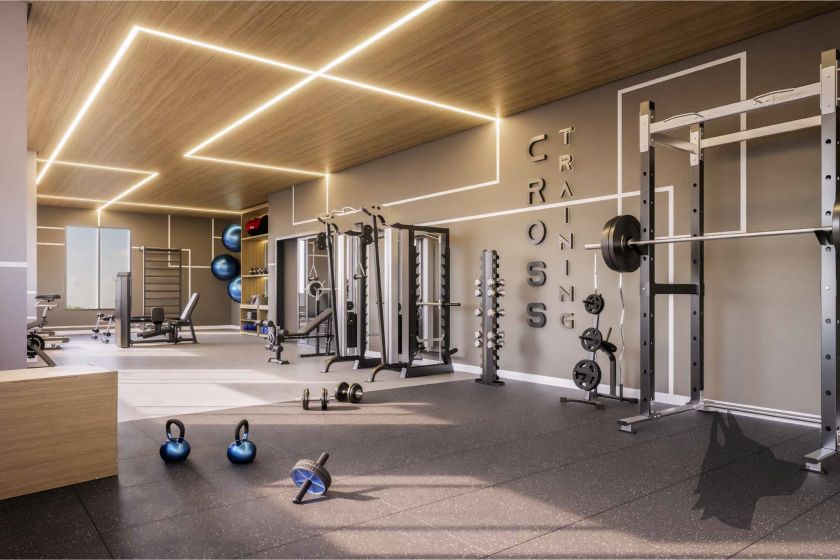 Academia do Gallery Residence, da Louly Caixe Engenharia