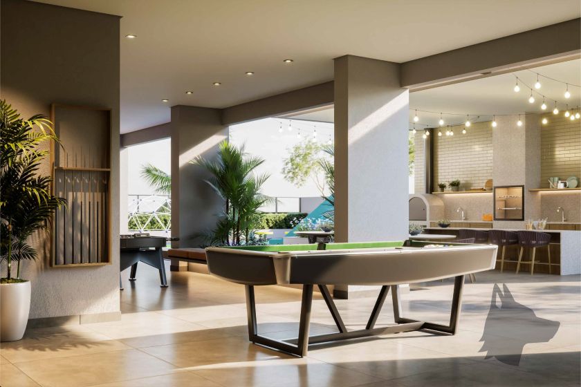 Salão de Jogos do Gallery Residence, da Louly Caixe Engenharia