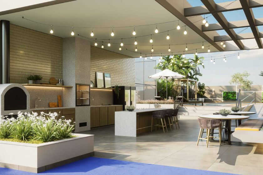 Churrasqueira do Gallery Residence, da Louly Caixe Engenharia