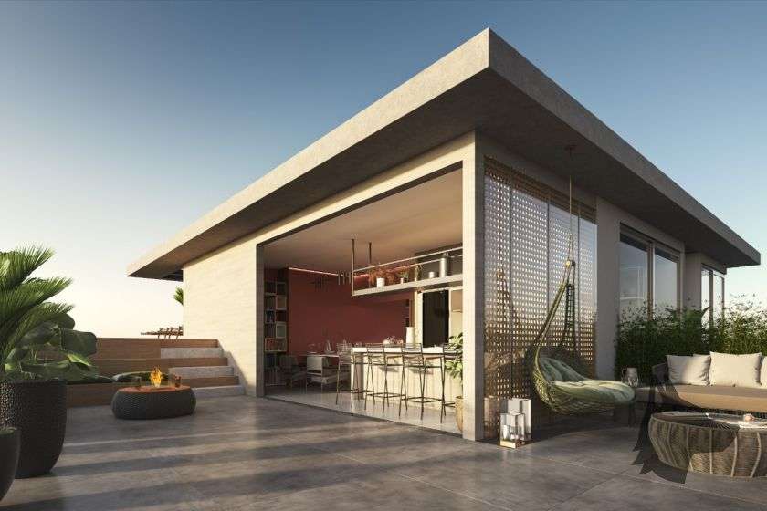 Terraço do empreendimento Yunic Haus Studios
