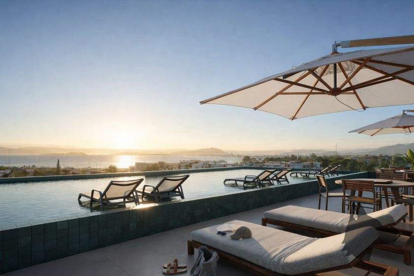 Piscina do empreendimento Algae Beach Residence