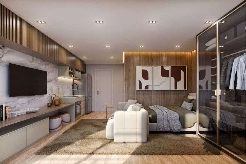 Apartamento decorado do Unique Fit Vila Mariana