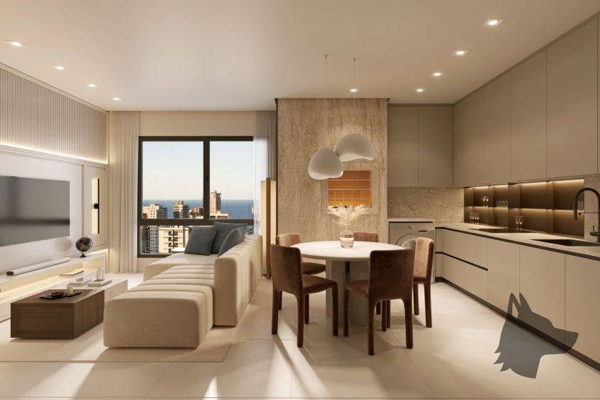Living do empreendimento Monaco Studios